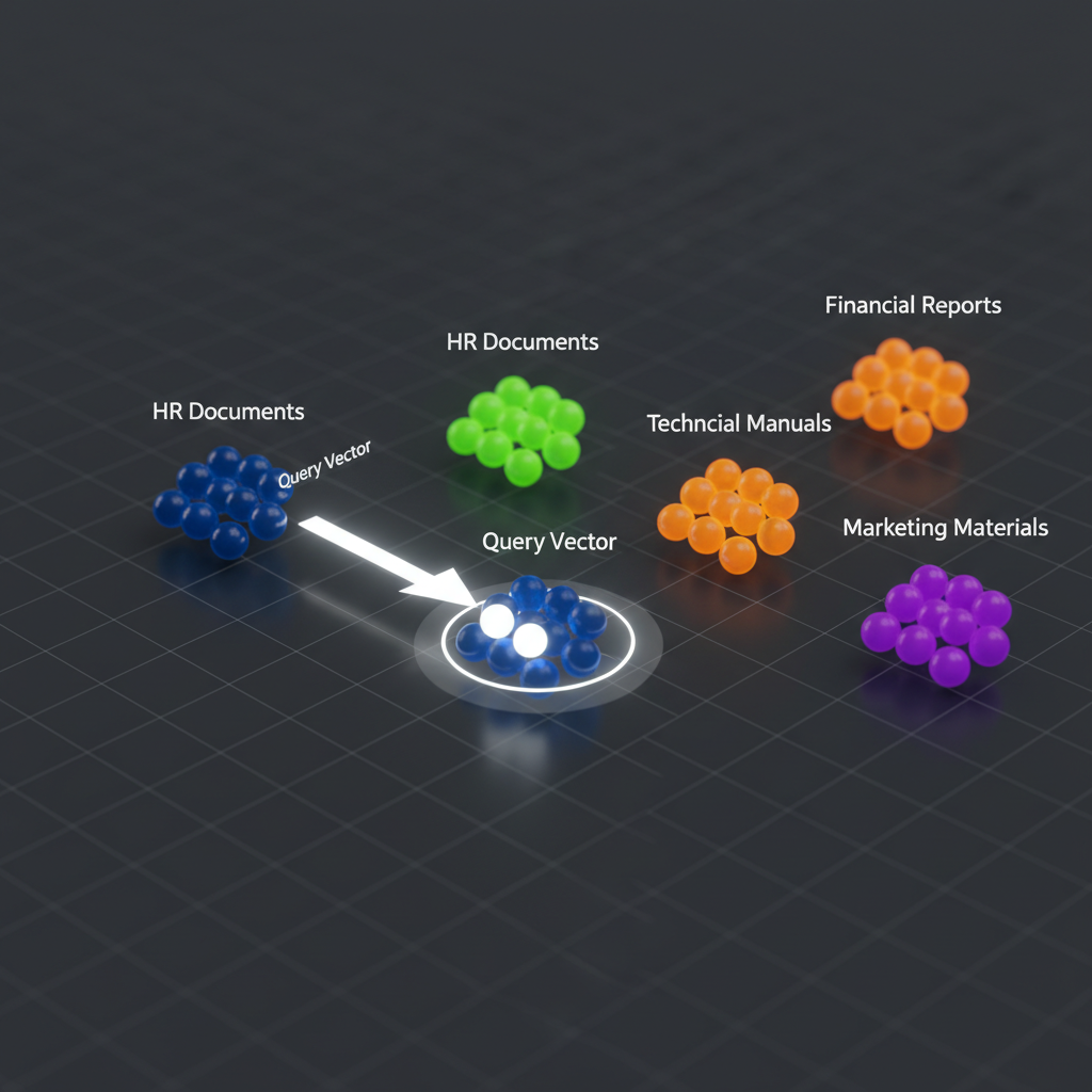 Visual representation of vector similarity search in a RAG pipeline