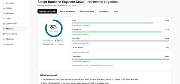 Building an AI Resume Matcher That Explains Its Score (Spring Boot, Ollama, pgvector)